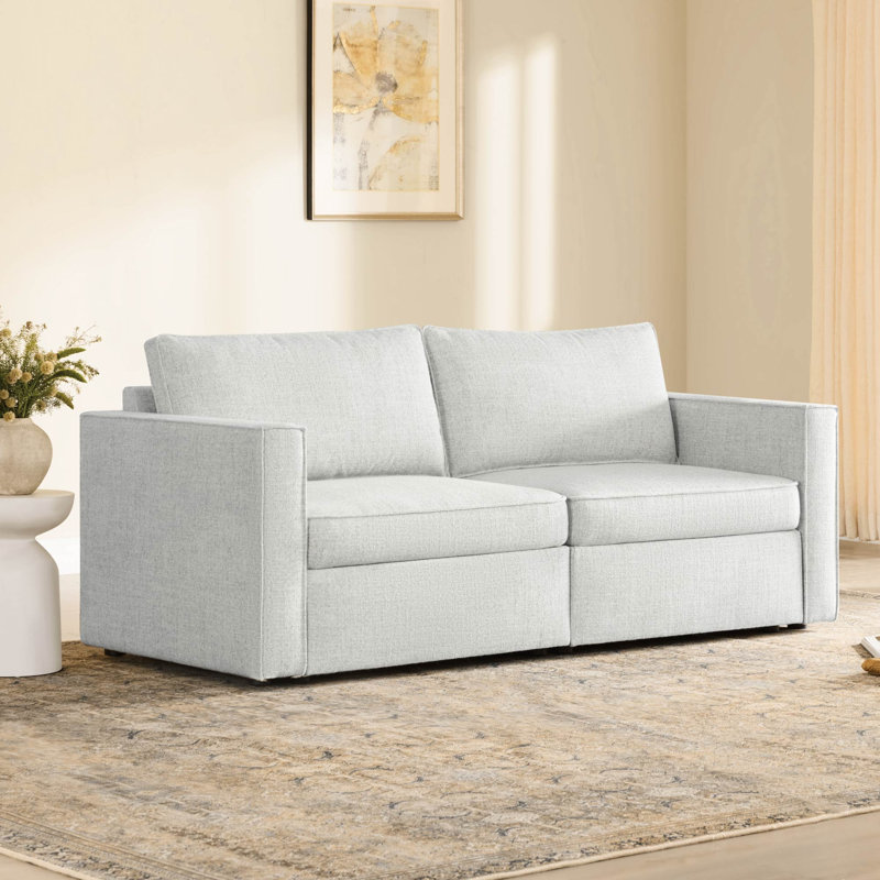 Canapé modulaire de rangement à 2 places 84,25 po Hymes, canapé modulaire avec coussin amovible, Cloud Polyester