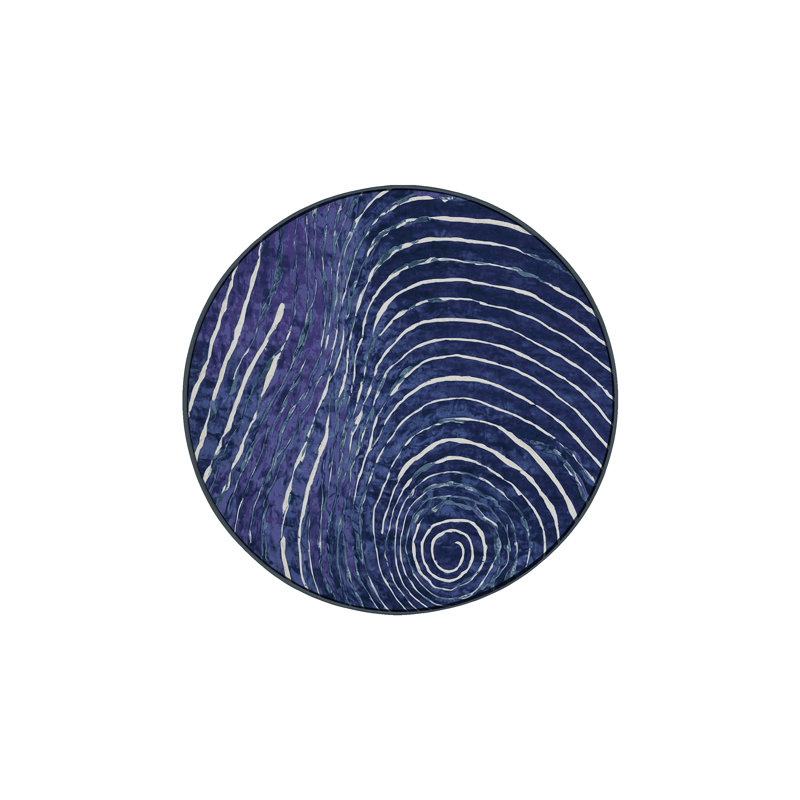 Machine Washable Gray Area Rug, Round 3'