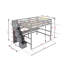 Lit mezzanine double avec bureau, tablettes de rangement et escalier, gris-435058401