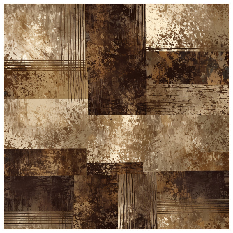 Couvertures abstraites aux tons de terre, L 50 po x H 60 po