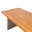 Table de salle à manger d'extérieur en bois d'acacia, finition teck + osier gris