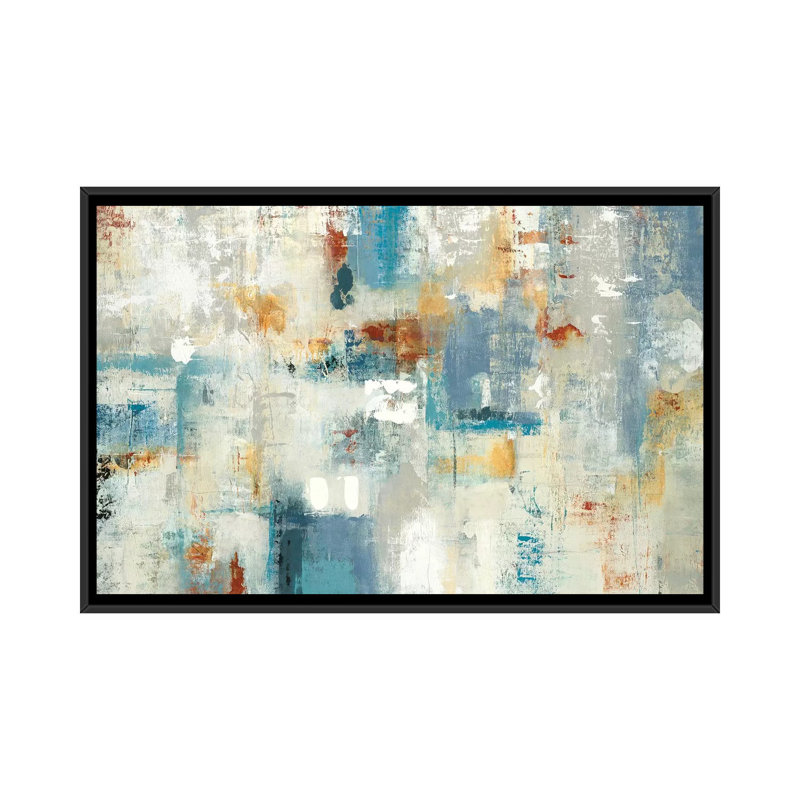 «Layers of Connection», reproduction sur toile, H 40 po x l 60 po x P 1,5 po, Toile avec cadre noir, Pas de tapis