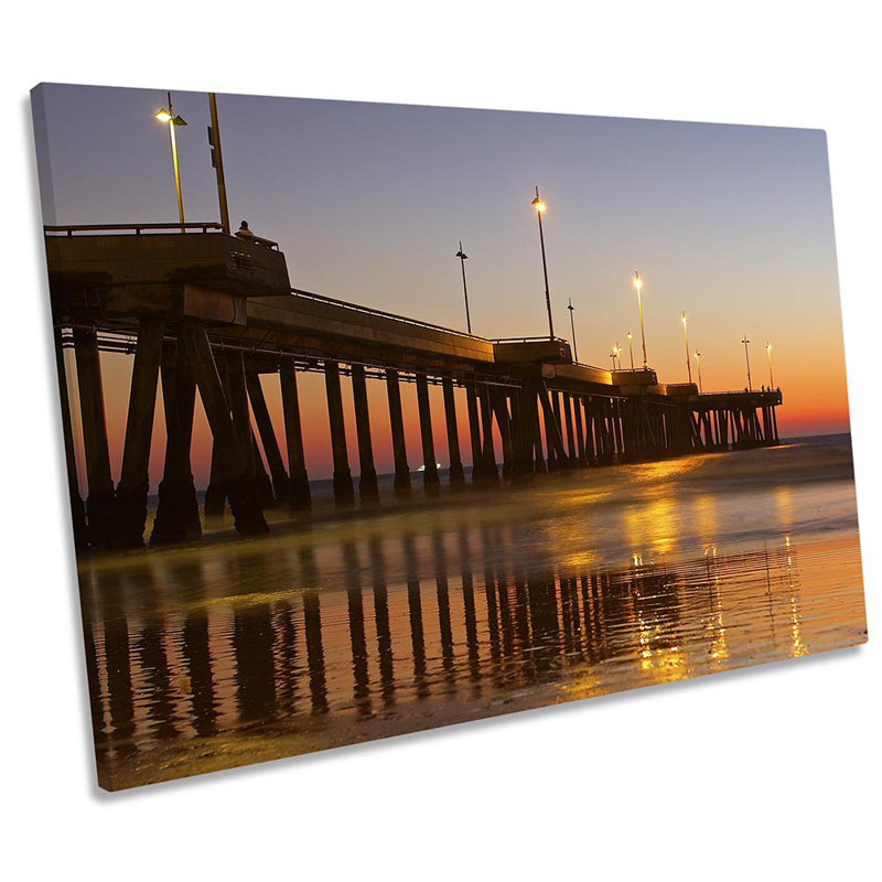 Venice Beach California Sunset - Wrapped Canvas Print, 30.5cm H x 45.7cm W x 2cm D
