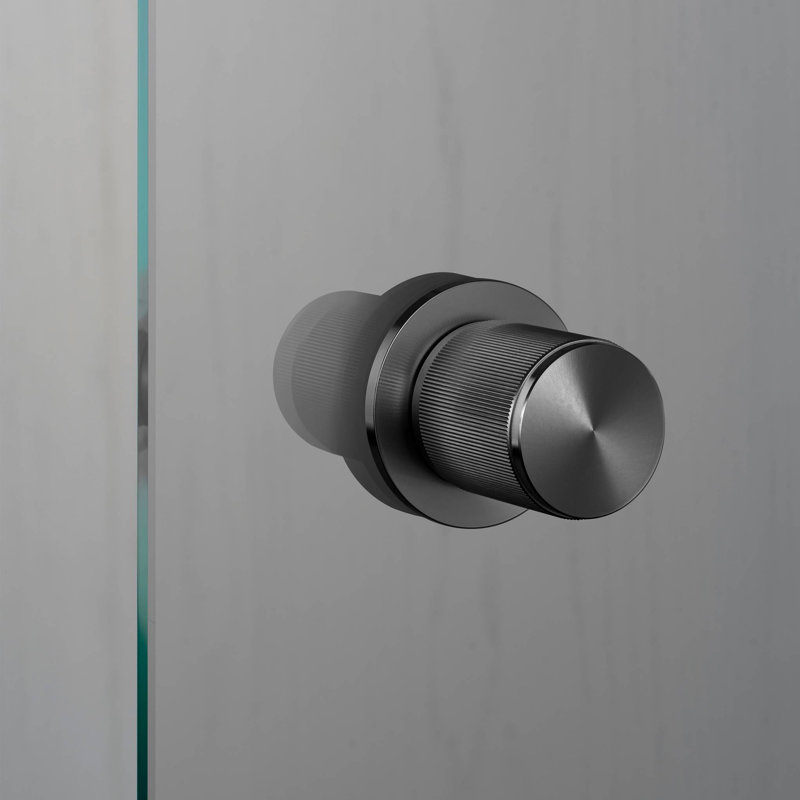 Cylindrical Knob with Round Rosette, Gun Metal