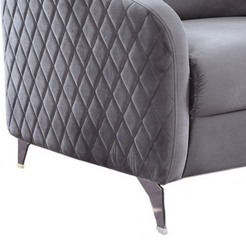 Fauteuil Paislea, Velours gris