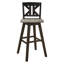 2 chaises de hauteur pub, en bois d'hévéa massif, noir et gris, pivotant à 360 degrés, divisées pour 2 chaises pivotantes, noir gris-955657633