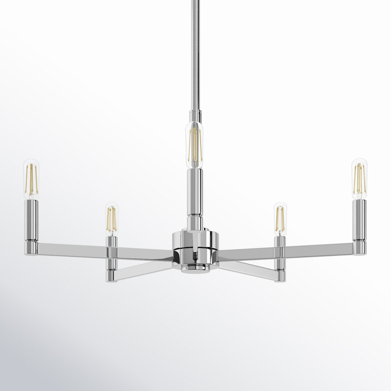 Fullton Chandelier, Chrome, 10.5"H x 24"W x 24"D