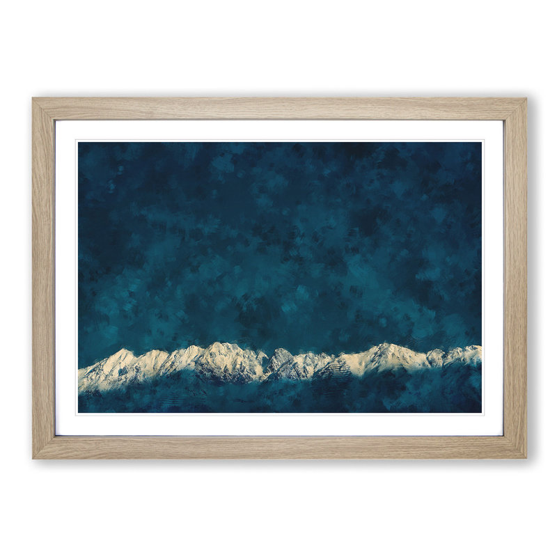 Light on the Mountain Top - Picture Frame Photograph Print, Oak Framed, 24cm H x 33cm W x 2cm D