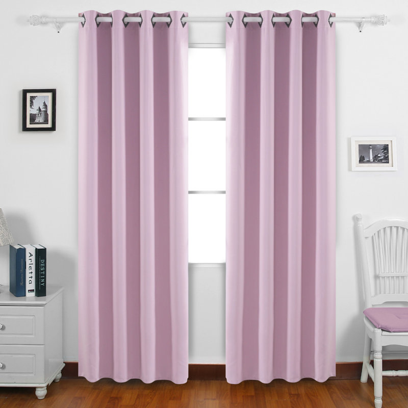 Room Darkening Curtain Pair, Light Pink, 52" x 95"
