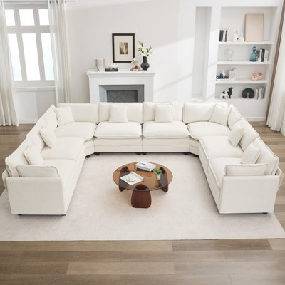Chenille Upholstered Sectional Sofa Couch