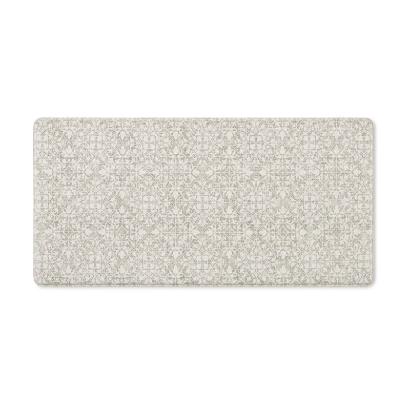 TOWN & COUNTRY BASICS Comfort Plus Non-Slip Backing Vintage Medallion Tile Anti Fatigue Comfort Mat, Rectangle 1'6" x 3'3"