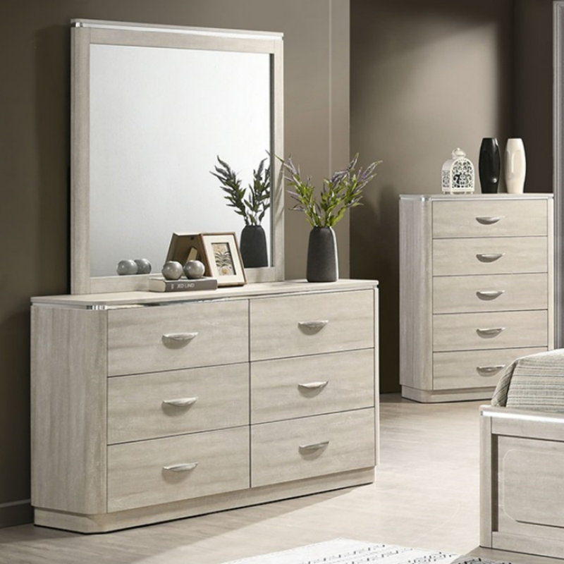 Commode 6 tiroirs avec miroir Jeremmy