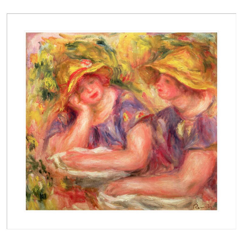 Deux femmes en chemisier bleu par Pierre-Auguste Renoir, H 33,5 po x l 35,48 po