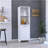 Eiffel Kitchen Pantry, Two External Shelves, Single Door Cabinet, Two Interior Shelves White -White
