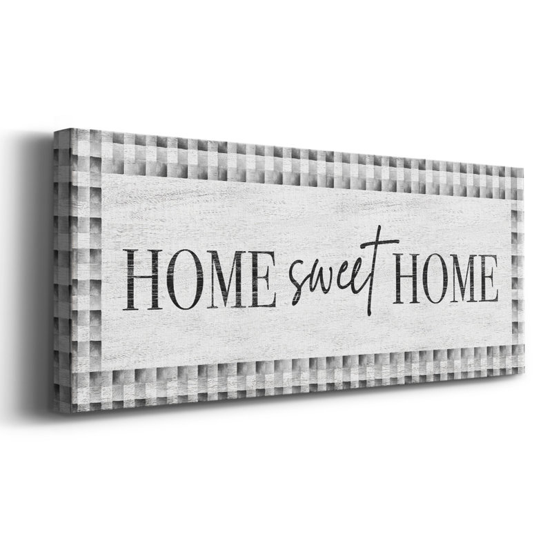 "Home Sweet Home" sur toile, art textuel, H 20 po x l 50 po x P 1,5 po