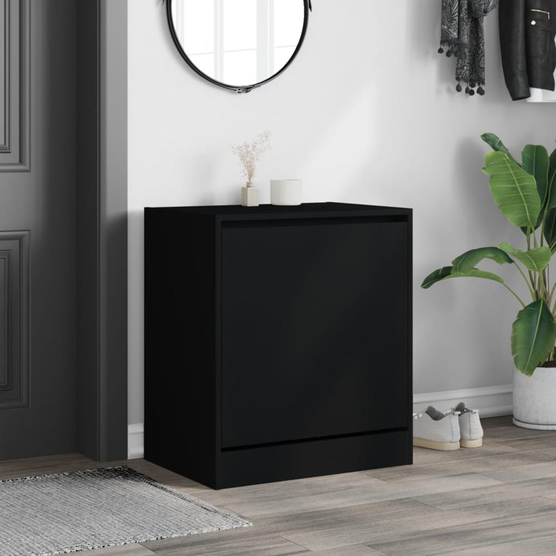 10 Pair Shoe Storage Cabinet, Black