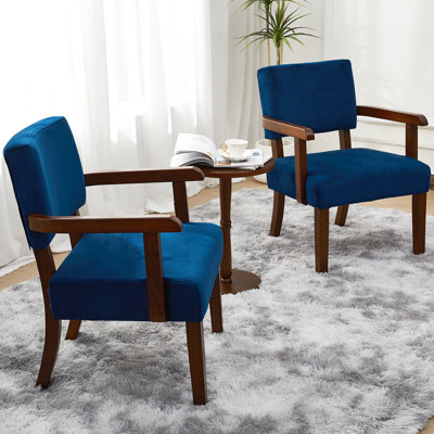 Soave 32.6'' Tall Velvet Accent Chairs Sets for Living Room, Accent Armchair with End Table