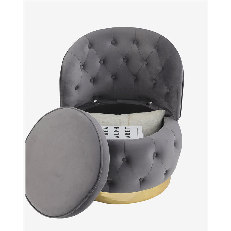 Chaise de rangement rotative à 360 degrés, Gris