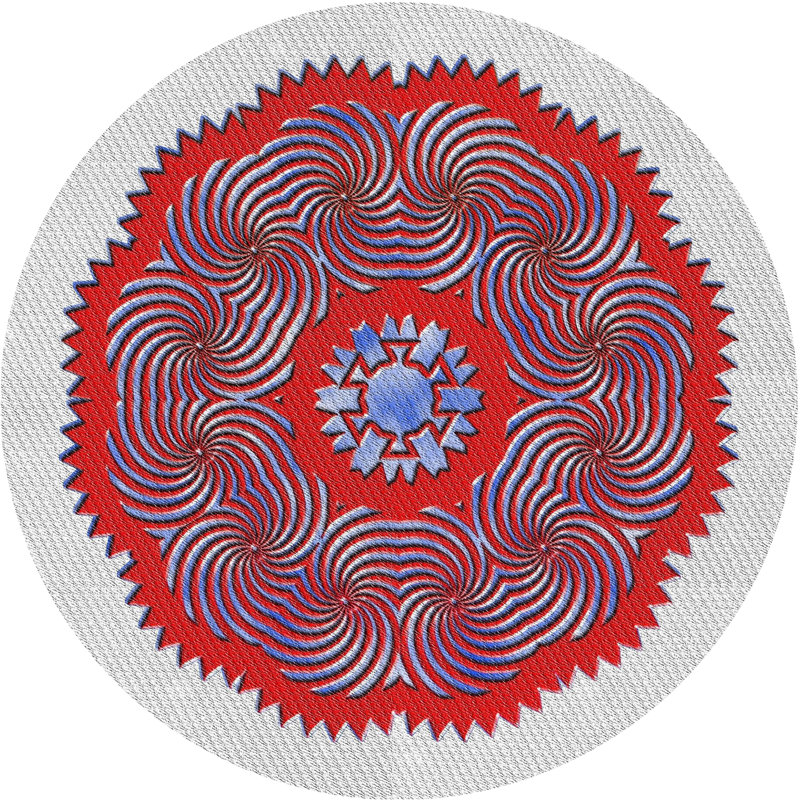 Rouge Tapis décoratif, Rond 7 pi