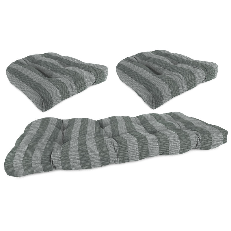 Outdoor Wicker Cushion Set for Bench and 2 Seats, Conway Smoke