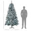 Arbre de Noël artificiel enneigé 7,5 pi avec lumières DEL blanc froid