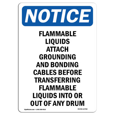 Flammable Liquids Attach Grounding Sign