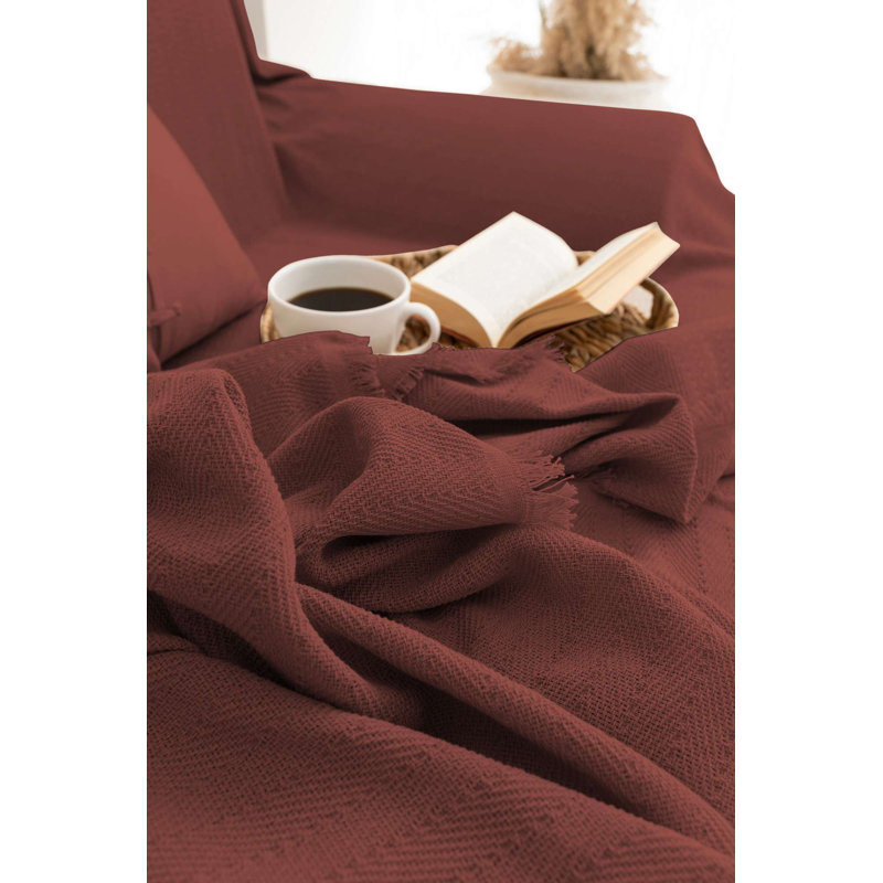 Eco-Friendly Sofa Cover, Tile Red, 70.9 x 118.1 inches | 100% Recycled Cotton, 8.3 oz/sq yd | Durable, Soft, and Stylish Protection for Furniture | Perfect for Modern Living Rooms & Cozy Spaces