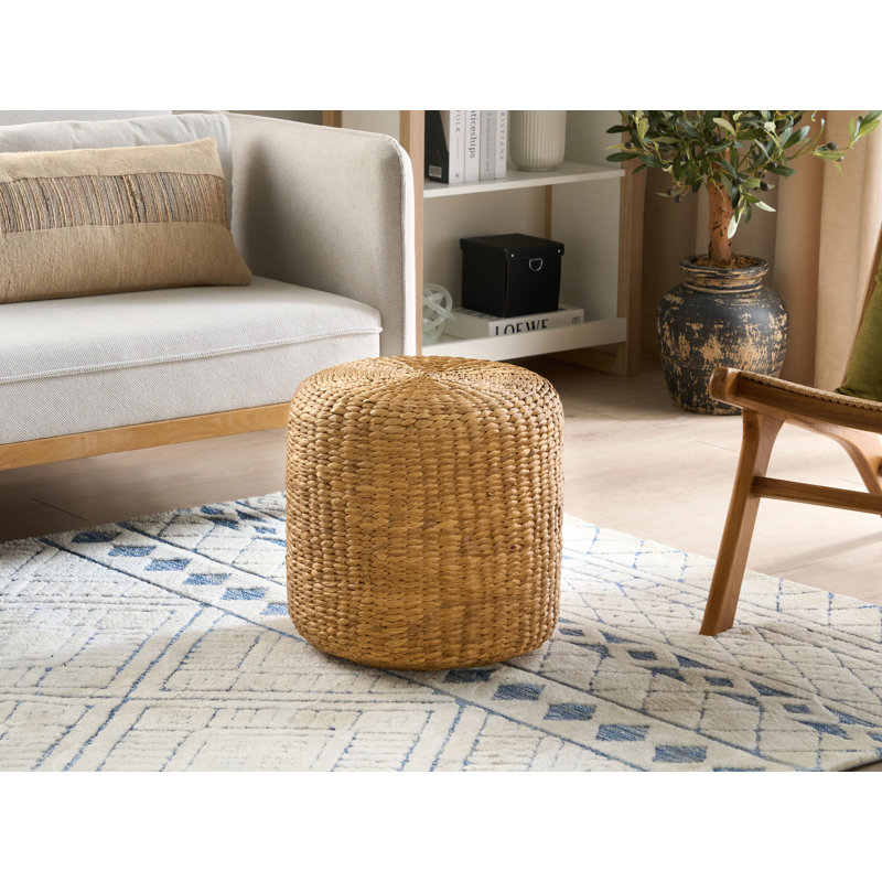 Amaiya 40cm Wide Round Solid Colour Pouffe Ottoman