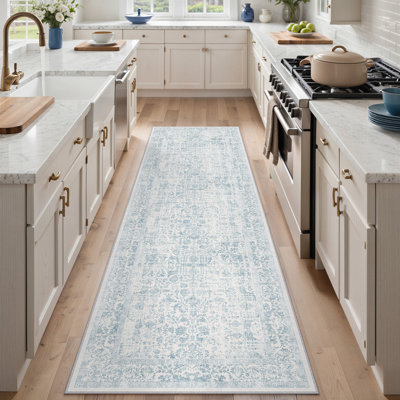 Tapis vintage lavable à la machine avec envers antidérapant Kitty