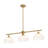 Modern 3-Light Domed Glass Dining Linear Pendant