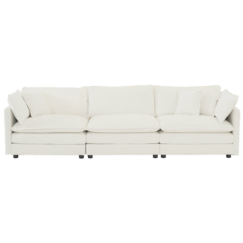 Canapé modulaire en L surdimensionné en chenille blanc - Détendez-vous et détendez-vous