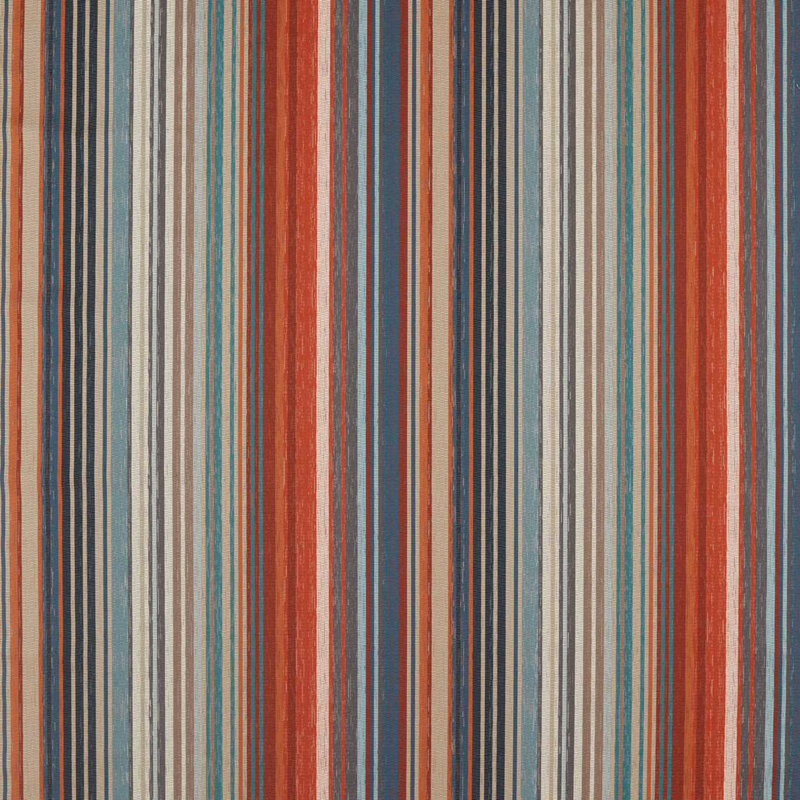 Spectro Stripe Fabric, Teal/Sedonia/Rust