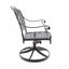Chaise de patio pivotante en fonte d'aluminium 2 pièces avec structure noire et coussins rouges-1388428205