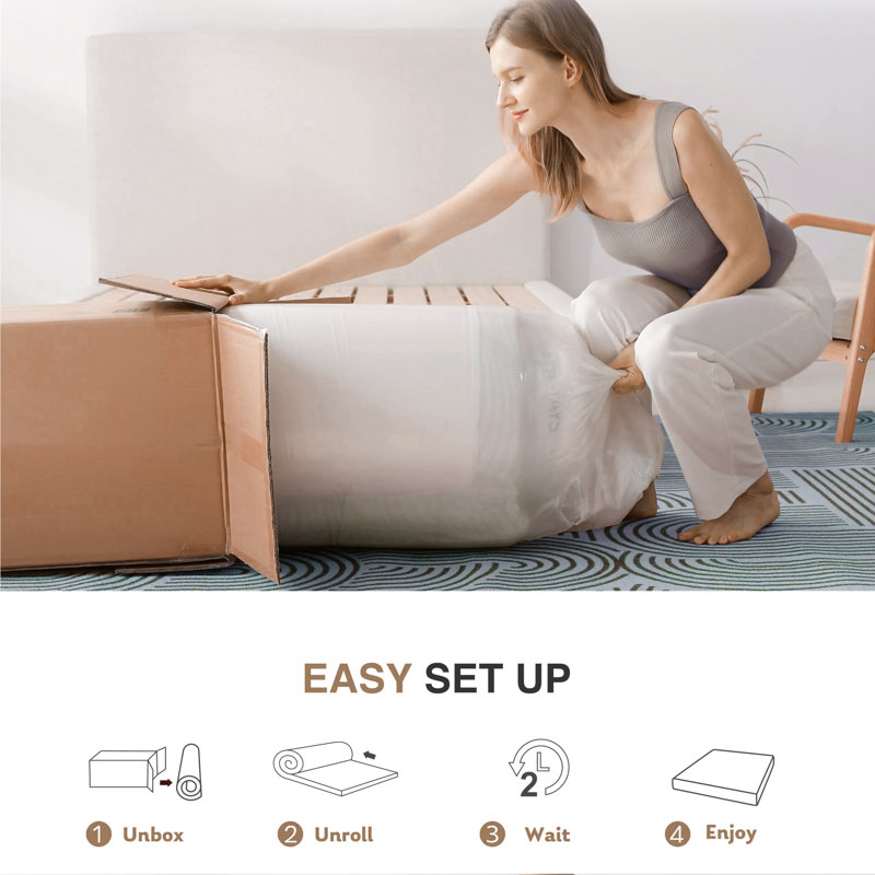 Matelas dans une boîte, mousse à mémoire de forme vert moyen, matelas de 12 pouces pour lit plateforme, Double