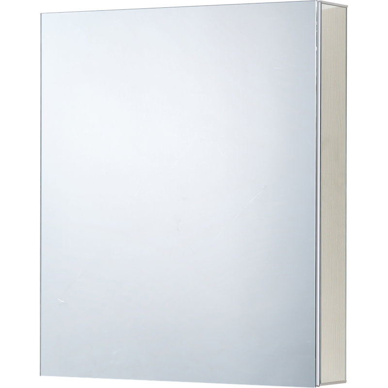 Armoire à pharmacie en aluminium sans cadre encastrée ou à fixation en surface avec charnières à fermeture douce 165 ° et tablettes en verre réglables