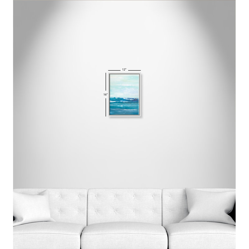 Distant Waves - Floater Frame, reproduction d'art sur toile, Blanc, H 16 po x l 12 po x P 2 po