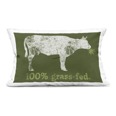 Stupell Industries Grass Fed Cow Design by Higher Learning/Life Is High Throw Pillow