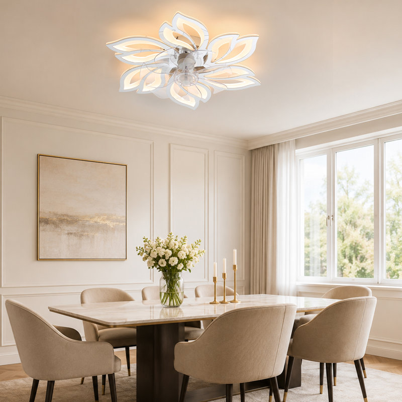Ventilateur de plafond encastré à DEL à intensité variable réversible de 25 po à 7 pales avec télécommande et application