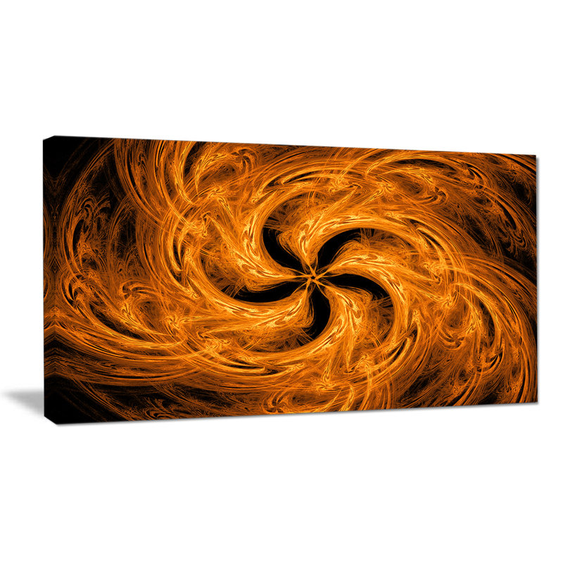 «Brown Fire Fractal Flower Design», impression, H 16 po x l 32 po x P 1 po, Toile tendue