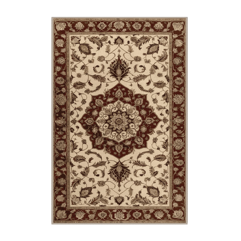 Tapis brun lavable à la machine, Rectangle 5 pi x 7 pi