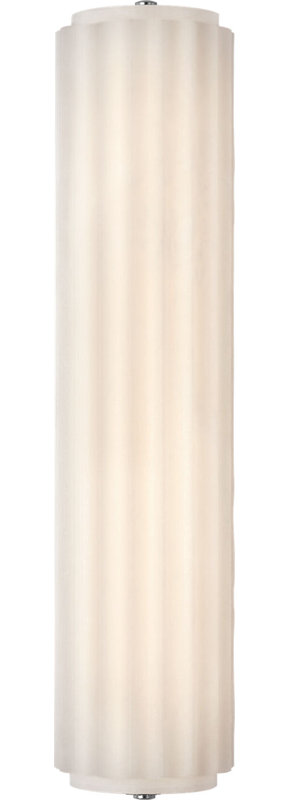 Madden Fluted Linear Sconce in Alabaster, 18.5" H x 4.25" W x 2.75" D, Polished Nickel