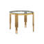Table de salle à manger 38,6 po, table en verre trempé et pieds dorés polis, table de style moderne pour la maison et la cuisine.