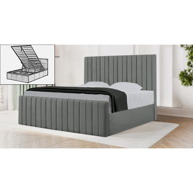 Sophia Storage Bed, Chrome, Small Double (4')