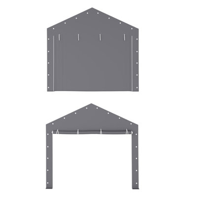 Replacement Zipper Doors for 13x20FT and 13x25FT Portable Garages Frame Not Included Gray