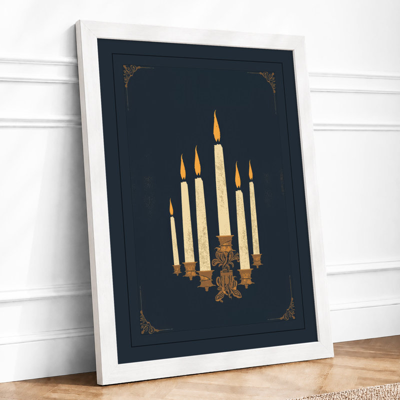 Candlelight Ceremony Art Deco - Framed Print, A1 - 84.1 x 59.4 cm, White