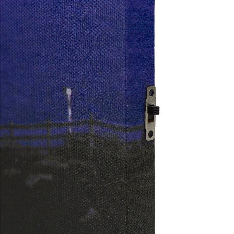LED Lighted Dusk Lighthouse Seaside Scene Canvas Wall Art