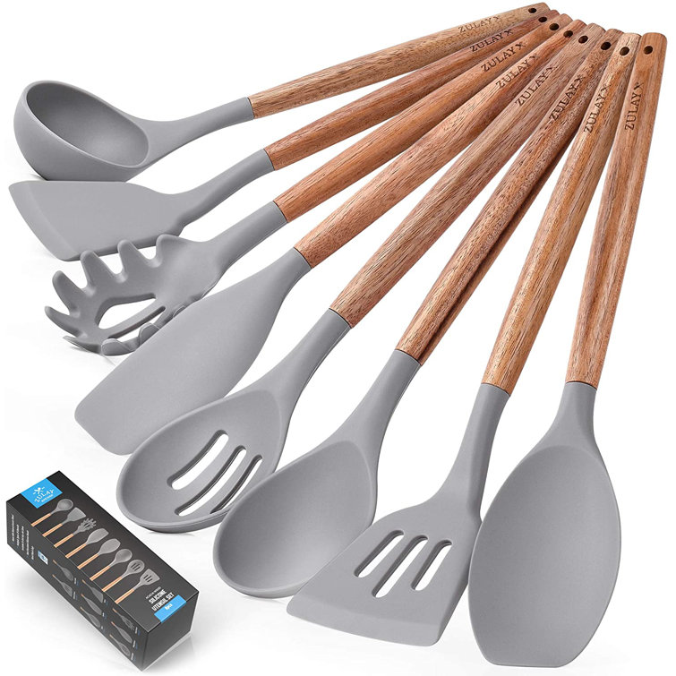 Zulay Kitchen Silicone Spatula Set with Durable Stainless Steel