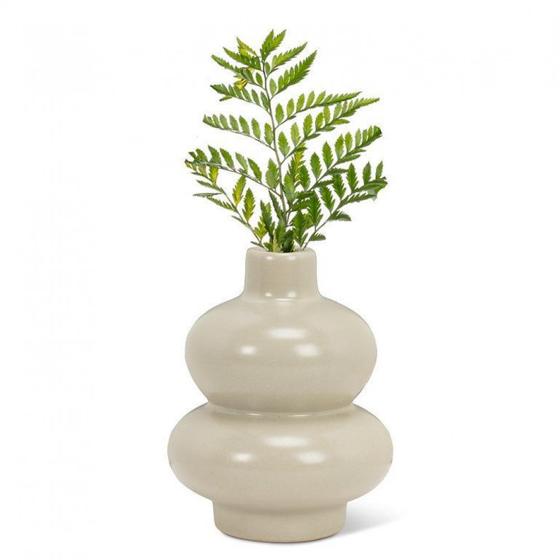 Petit vase à fleurs double pile, H 4,25 po x l 3,50 po x P 3,50 po, Vert