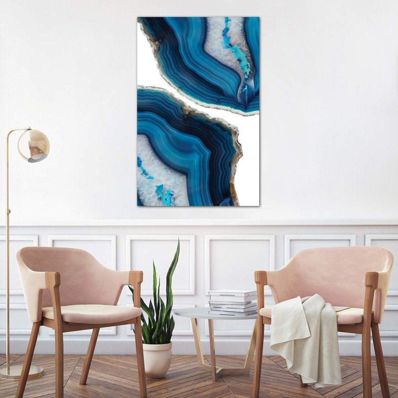 Blue Agate 1 Piece Wrapped Canvas Wall Art, 101.6 cm H x 66.04 cm W x 1.91 cm D