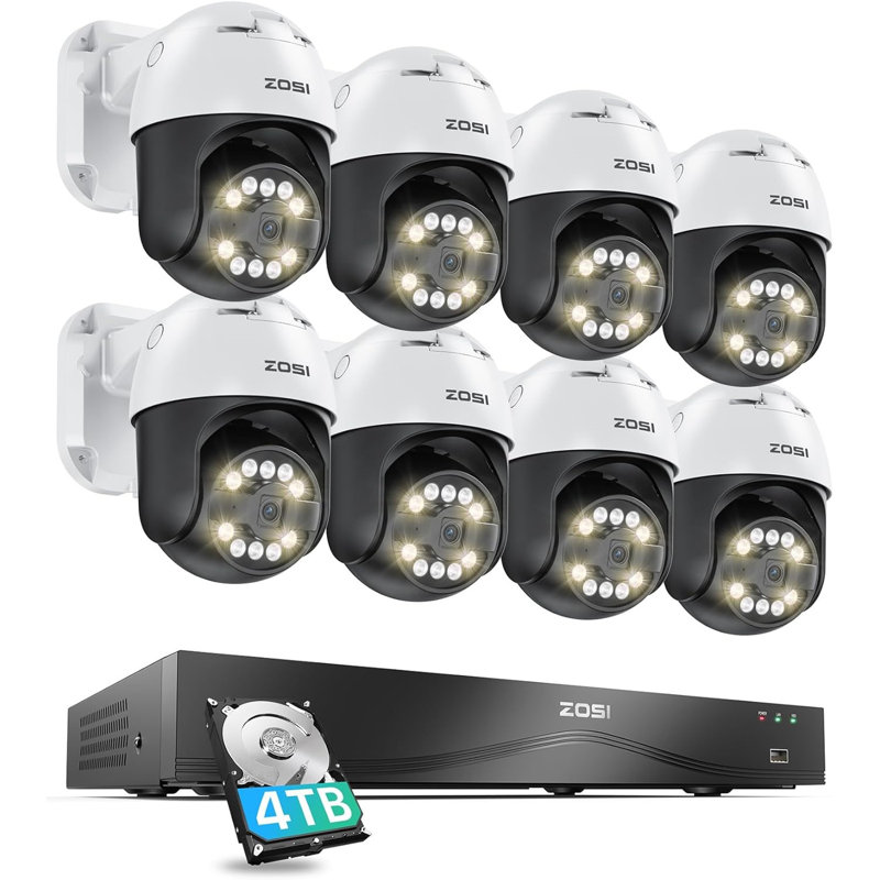 Système de caméra de sécurité 4K 16CH PoE NVR, disque dur de 4 To, caméra PoE extérieure 8MP avec audio bidirectionnel, affichage à distance